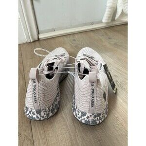 U.S.Polo Assn. Women's Lightweight Slip-On Sneaker Baby Pink Gray NWT Size 9W